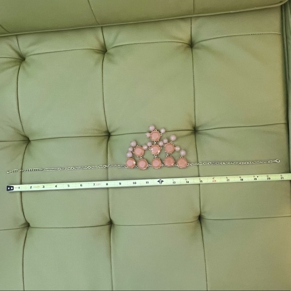 Vintage Light Orange Statement Necklace Gold Tone Chain Costume Jewelry - Picture 6 of 6